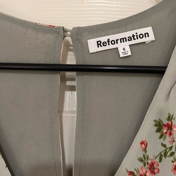 Reformation Baden Sage Green Dress with Floral Print - Picture 6 of 10